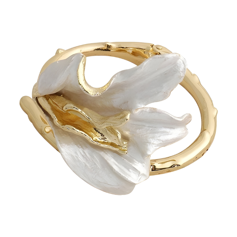 Bloom Open Bangle in Modern Metallic Design