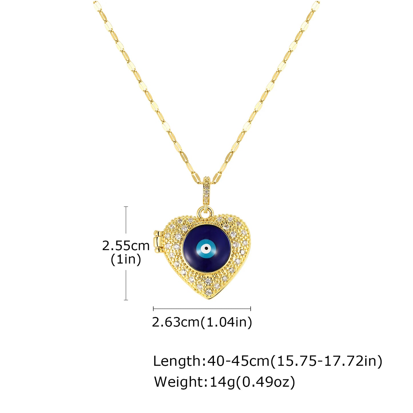 Evil Eye Heart™ Necklace – Protection, Love & Light