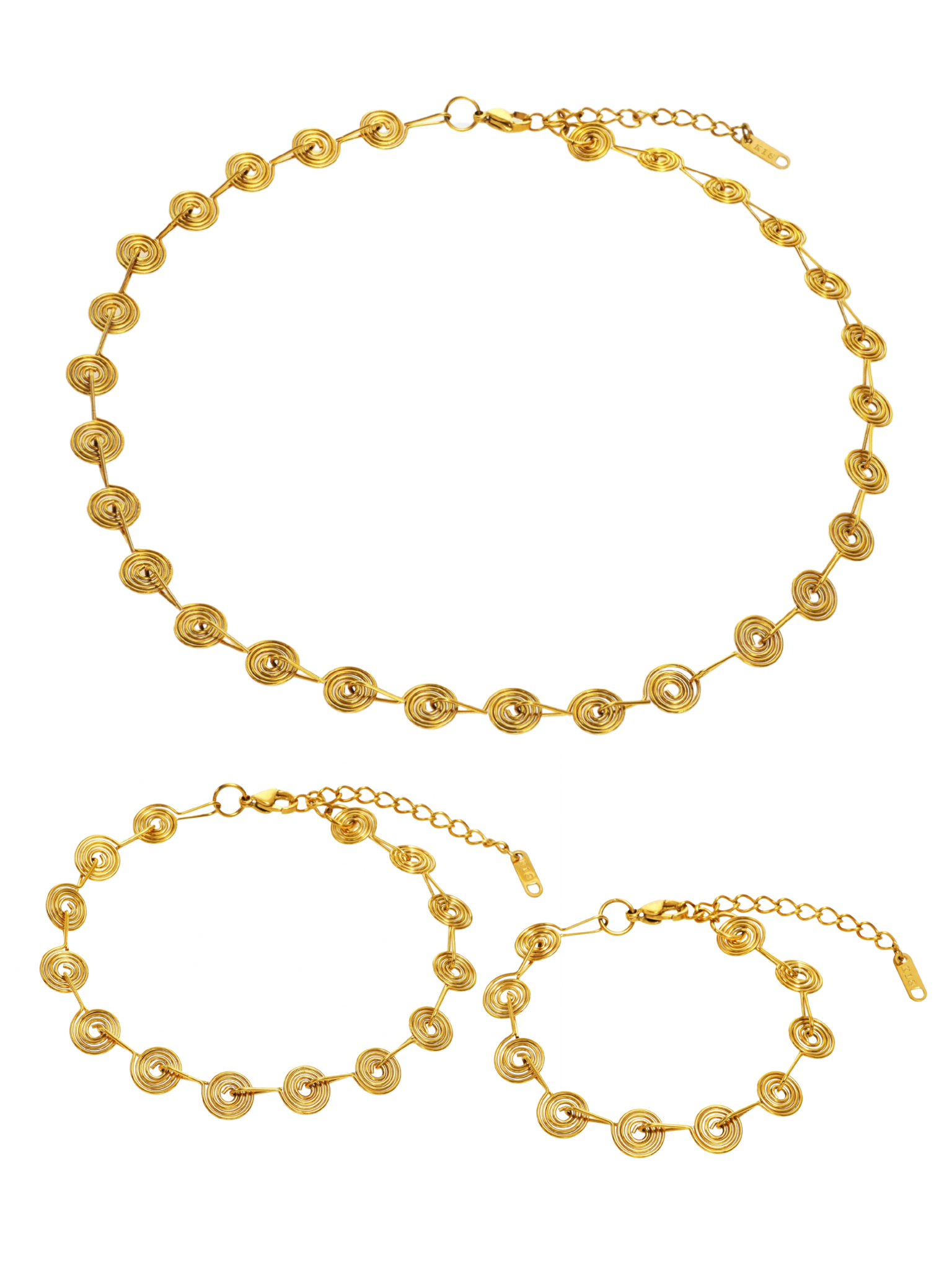 SPIRAL NECKLACE & ANKLET & BRACELET