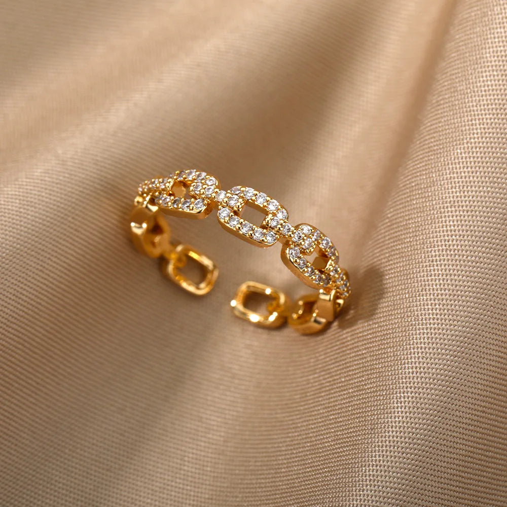 ZIRCON CHAIN LINK RING