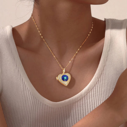 Evil Eye Heart™ Necklace – Protection, Love & Light
