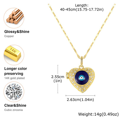 Evil Eye Heart™ Necklace – Protection, Love & Light