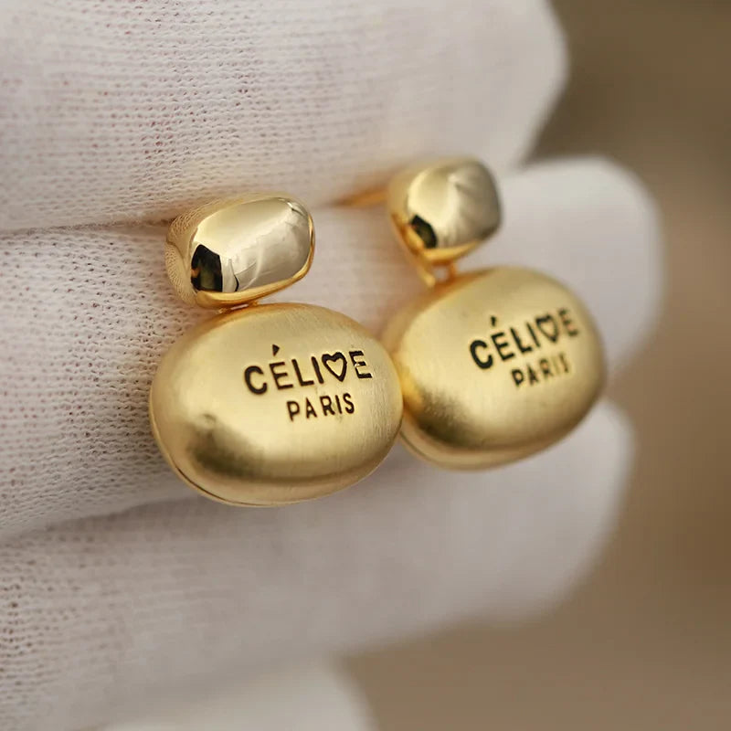 GOLD CELINE EARRING