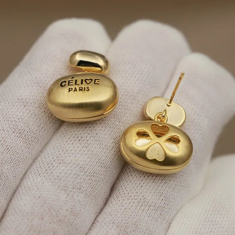GOLD CELINE EARRING
