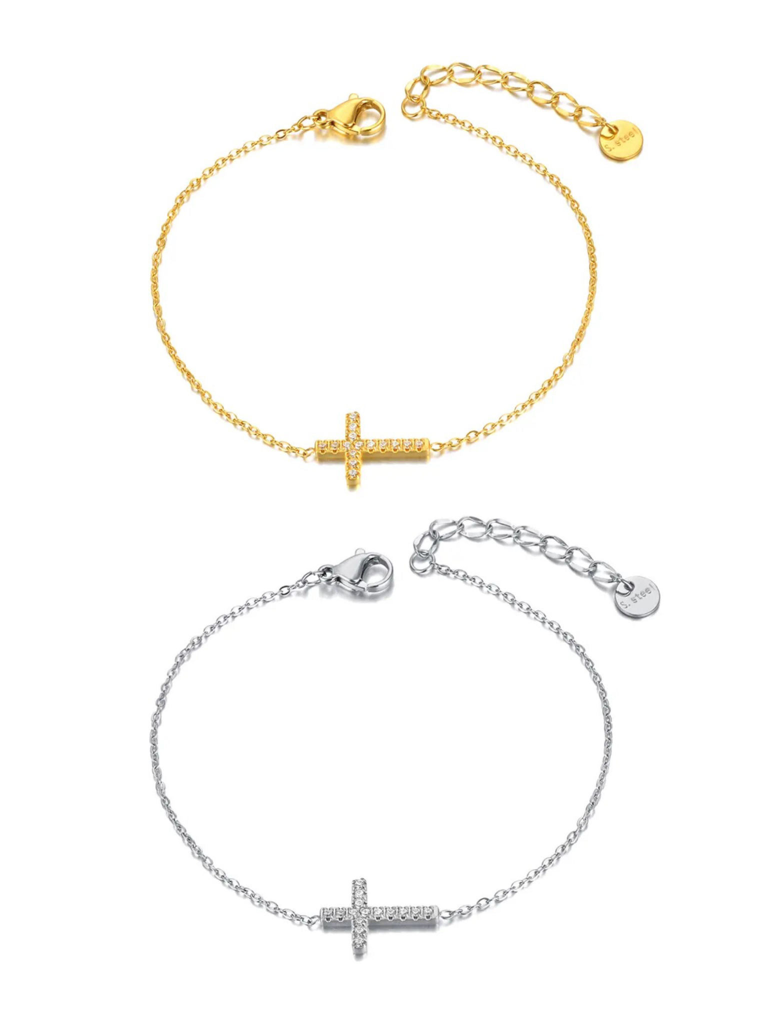 DIAMOND CROSS BRACELET